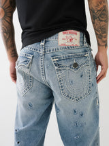 True Religion Bobby Jeans Baggy Benthos Rips Light Wash