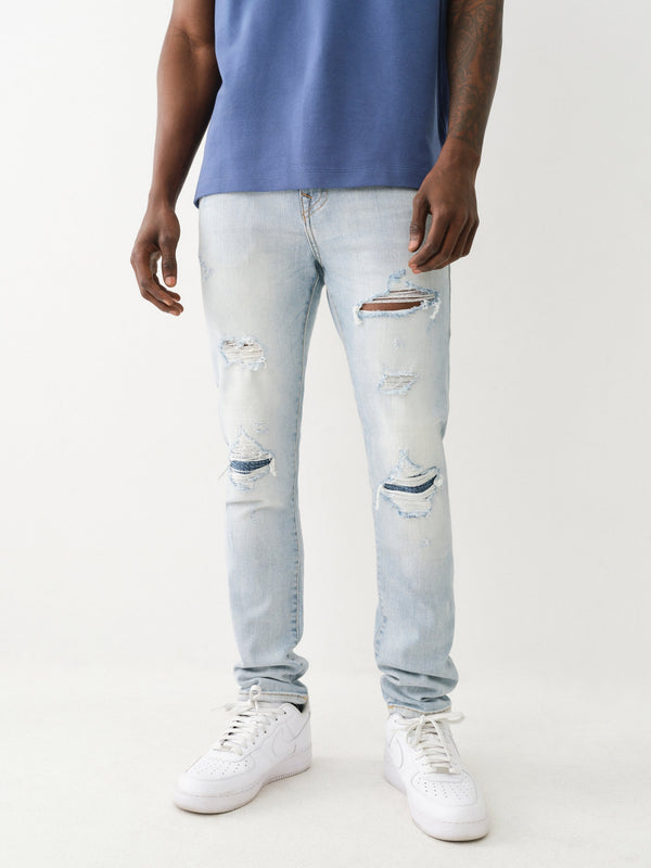 True Religion Whitley Avenue Jeans Ultra Skinny Rip Blue