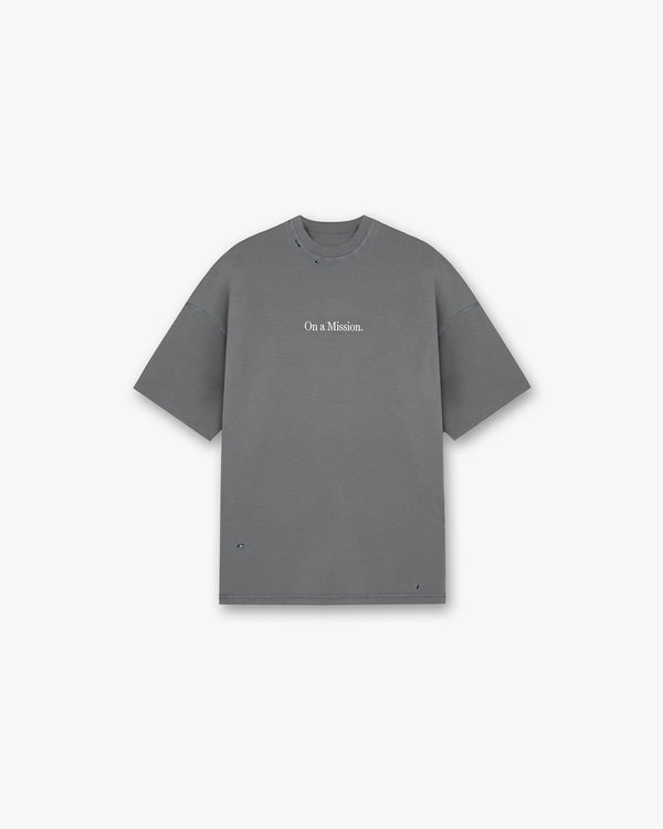 247 On A Mission Oversized T-Shirt - Aged Black