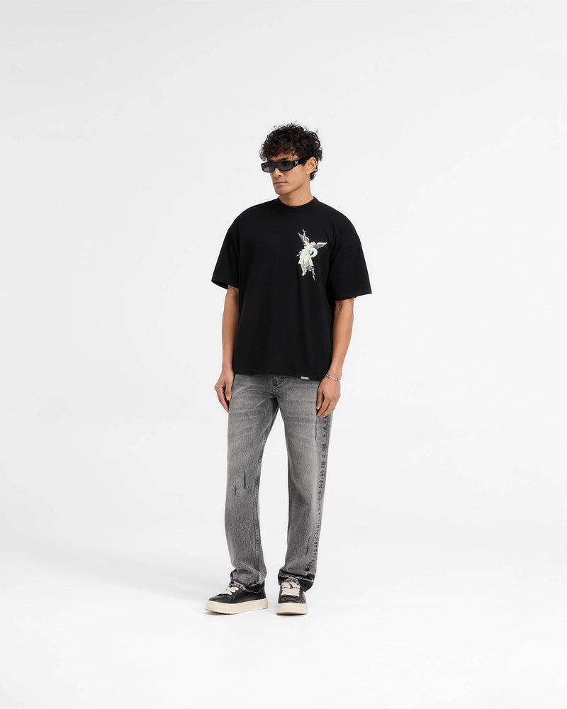 Archangel Initial T-Shirt - Jet Black