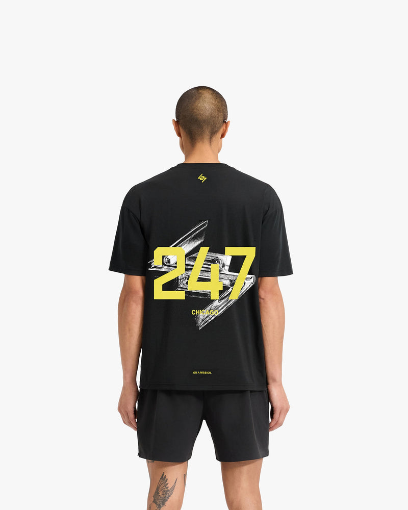 247 Chicago Oversized T-Shirt - Jet Black
