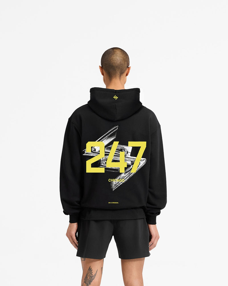 247 Chicago Oversized Hoodie - Jet Black