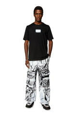 Diesel Logo-flocked T-shirt in organic cotton