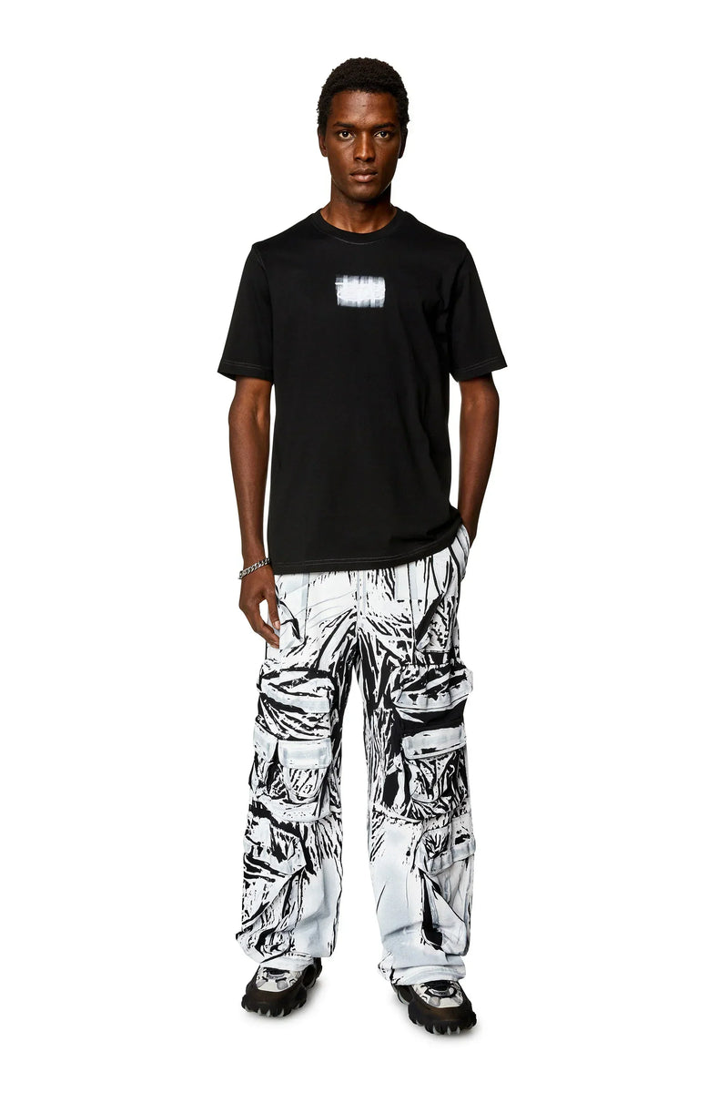 Diesel Logo-flocked T-shirt in organic cotton