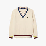 Tennis Style Carded Wool Sweater