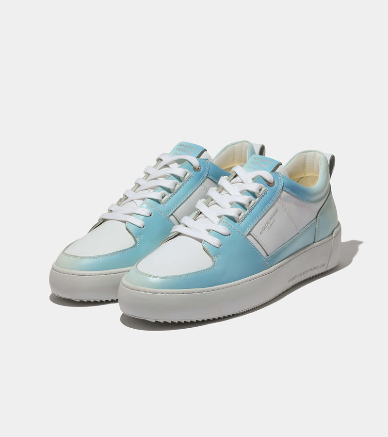 Android Homme Point Dume Low White Blue UV-Coated Leather AHP234-44