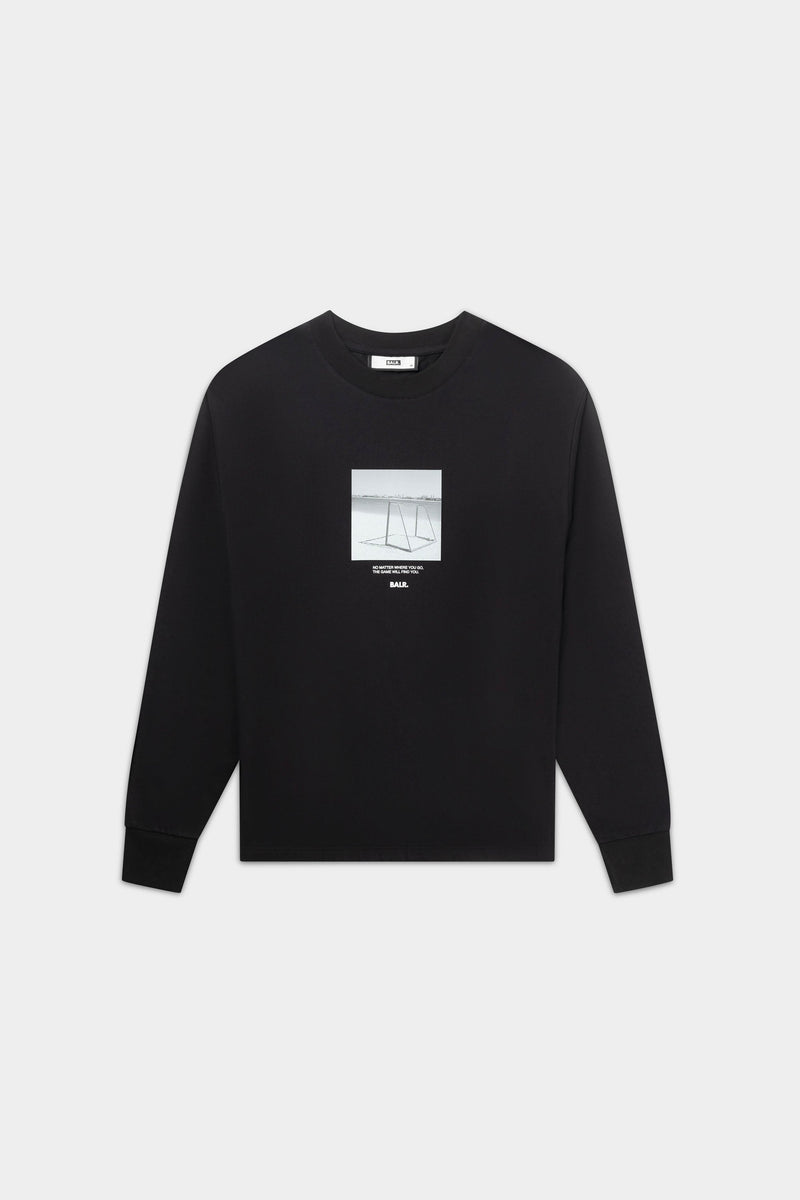 BALR. Goal Box Fit Long Sleeve T-Shirt Jet Black
