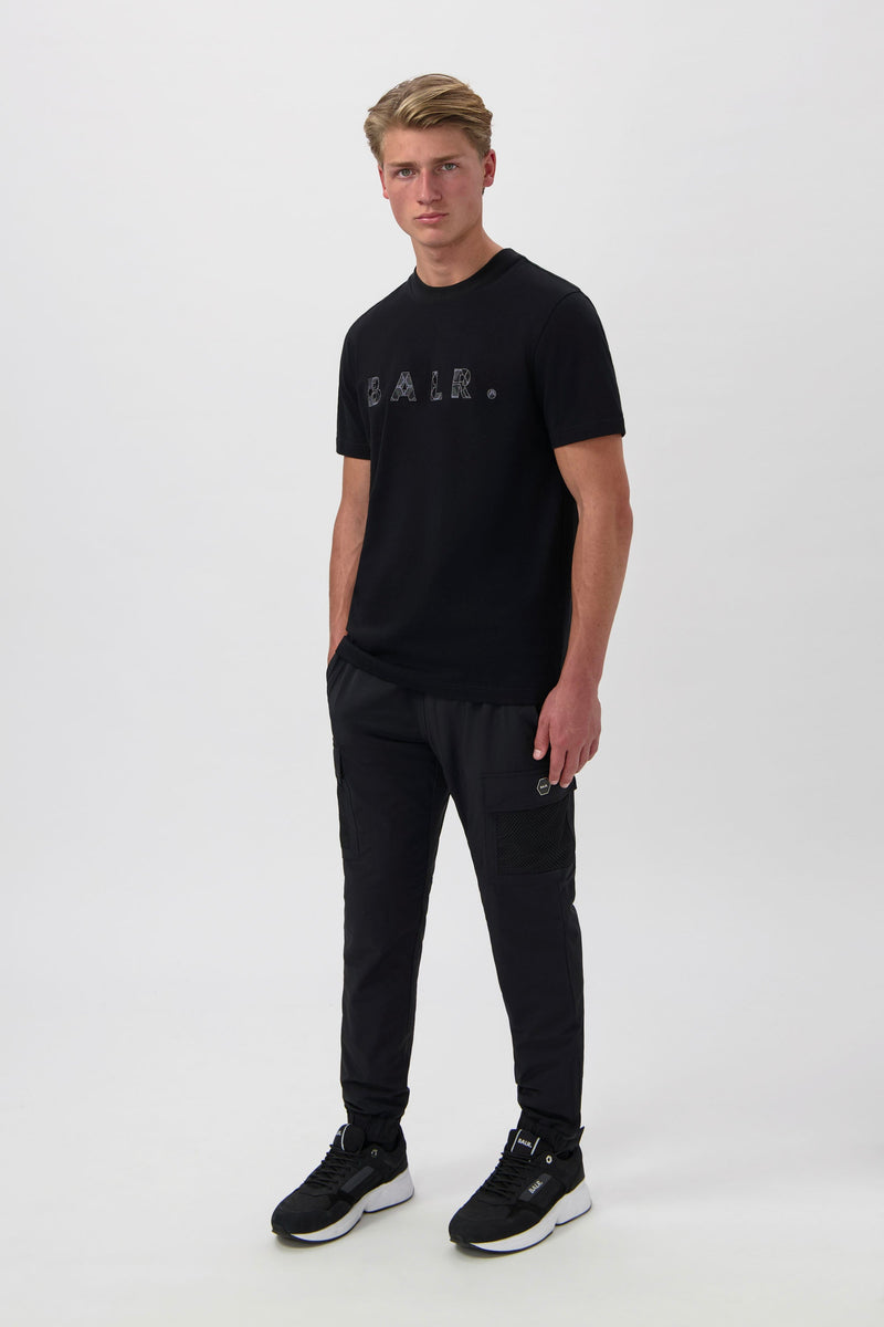 BALR. Monogram Embro Regular Fit T-Shirt Jet Black/Phantom