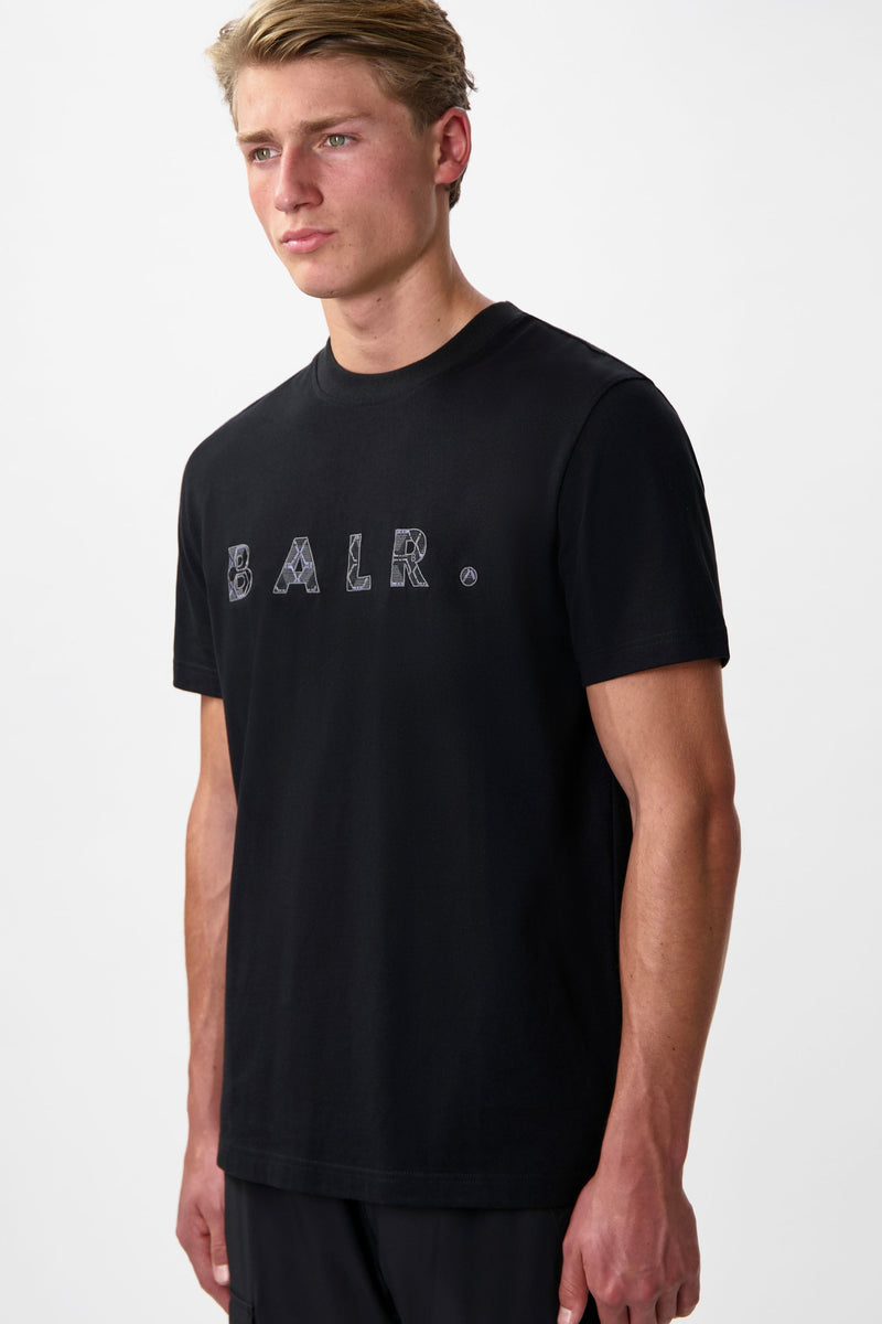 BALR. Monogram Embro Regular Fit T-Shirt Jet Black/Phantom