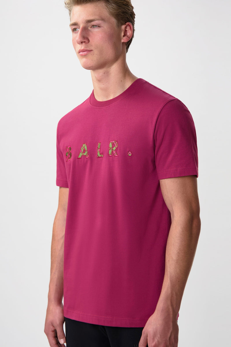 BALR. Monogram Embro Regular Fit T-Shirt Tibetian Red