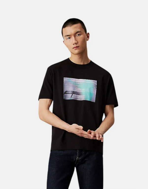 Calvin Klein Basketball Court Graphic Black T-Shirt