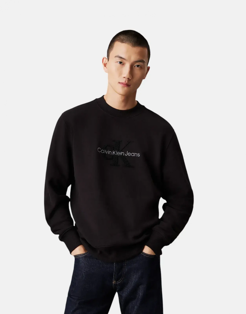 Calvin Klein Chenille Monologo Black Crew T-Shirt