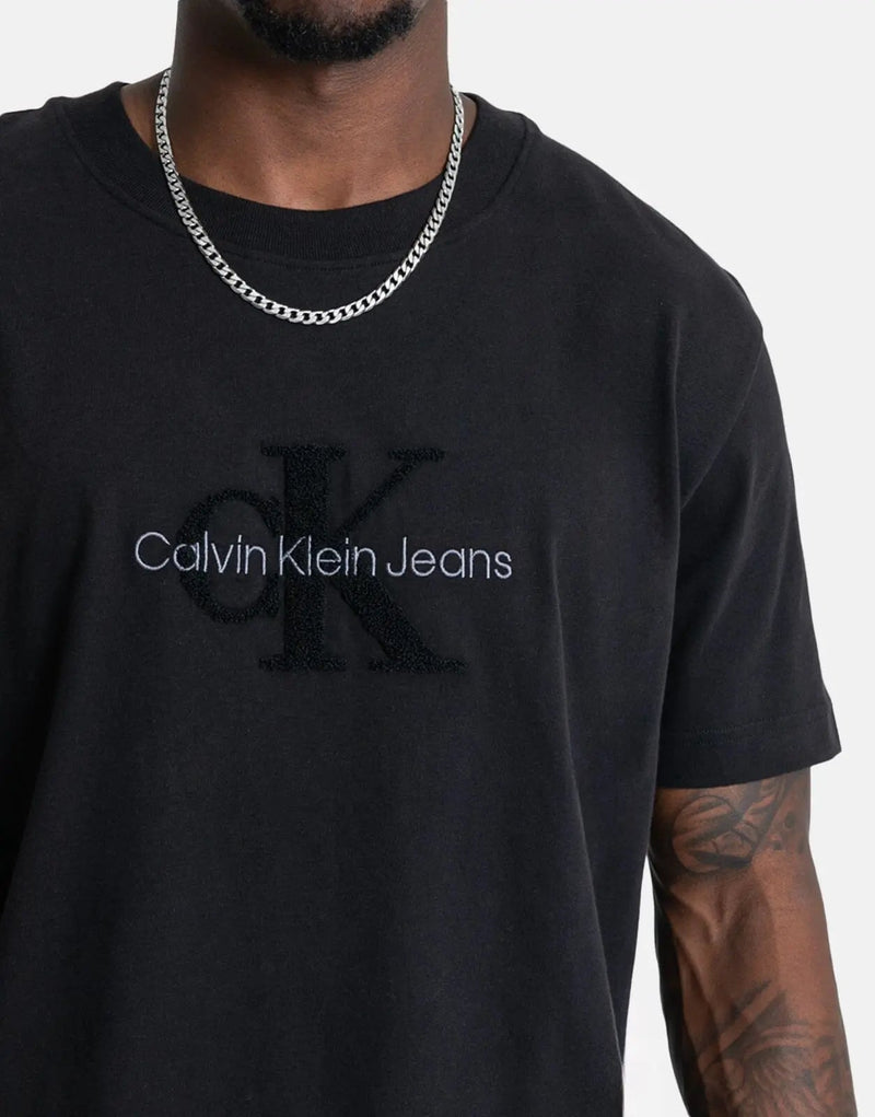 Calvin Klein Chenille Monologo Black T-Shirt