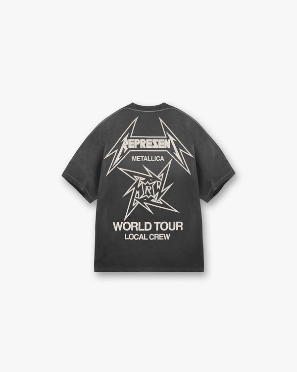 Represent X Metallica Local Crew T-Shirt - Stained Black