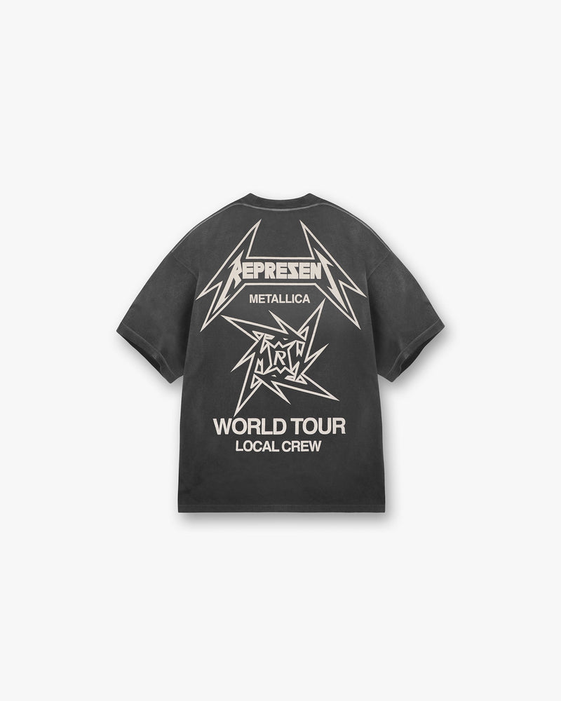 Represent X Metallica Local Crew T-Shirt - Stained Black