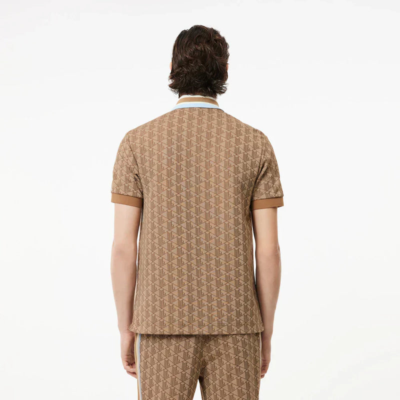 Lacoste Contrast Collar Monogram Polo Shirt