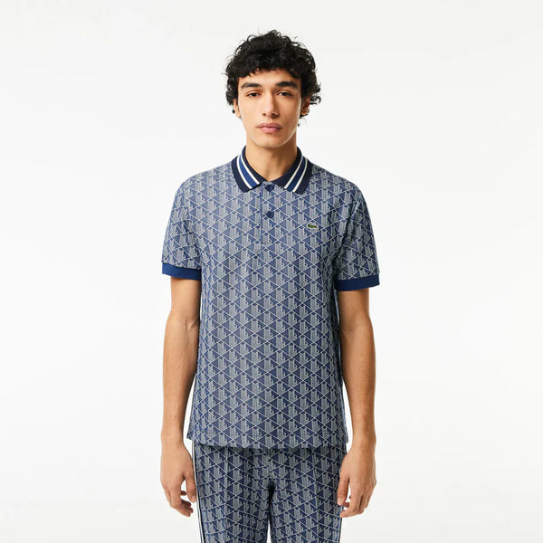 Lacoste Contrast Collar Monogram Polo Shirt