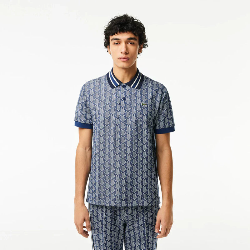 Lacoste Contrast Collar Monogram Polo Shirt