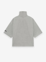 Wool Canvas High Neck Short Sleeve Shirt