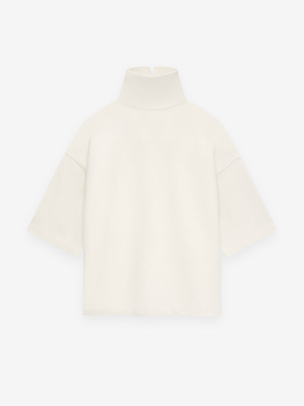Cotton Wool High Neck Short Sleeve Shirt