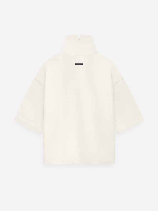 Cotton Wool High Neck Short Sleeve Shirt