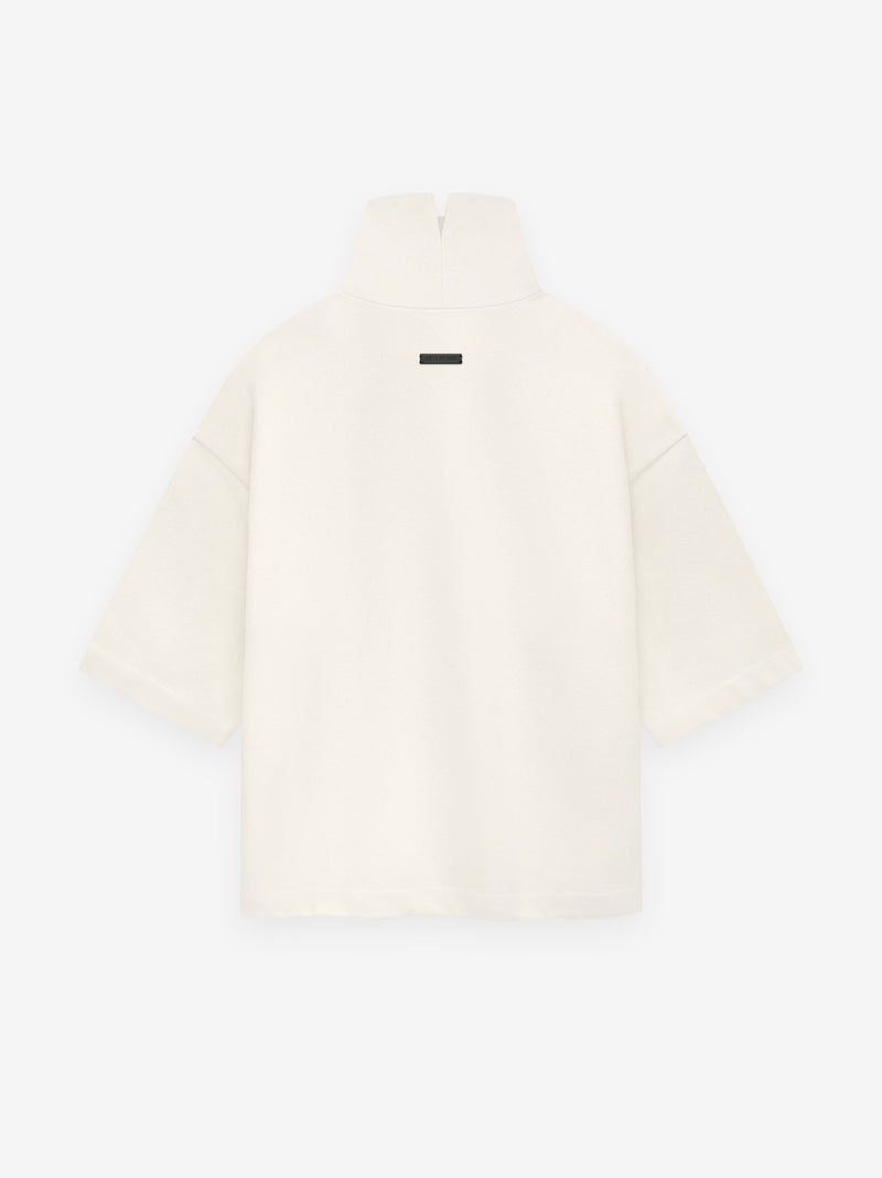 Cotton Wool High Neck Short Sleeve Shirt