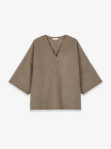 Wool Cashmere V-Neck Lounge Tee