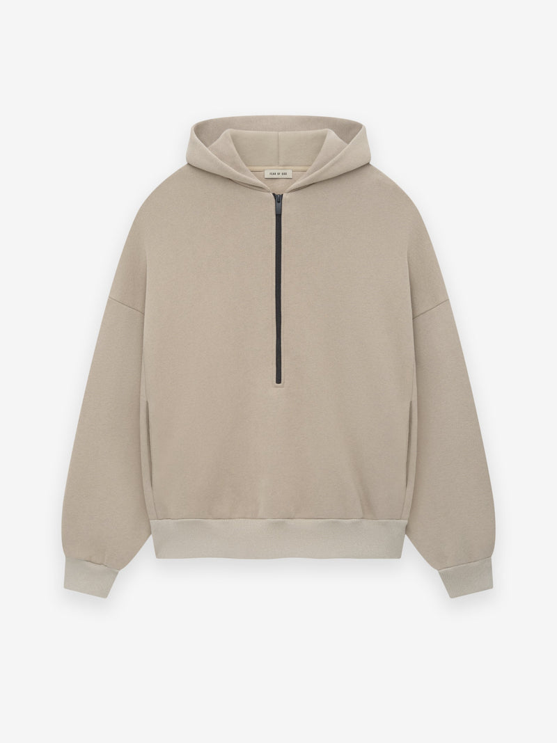 Cotton Cashmere Fleece Half Zip Hoodie