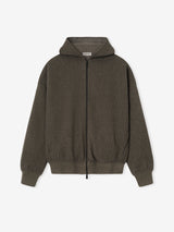 Textured Wool Zip Up Hoodie