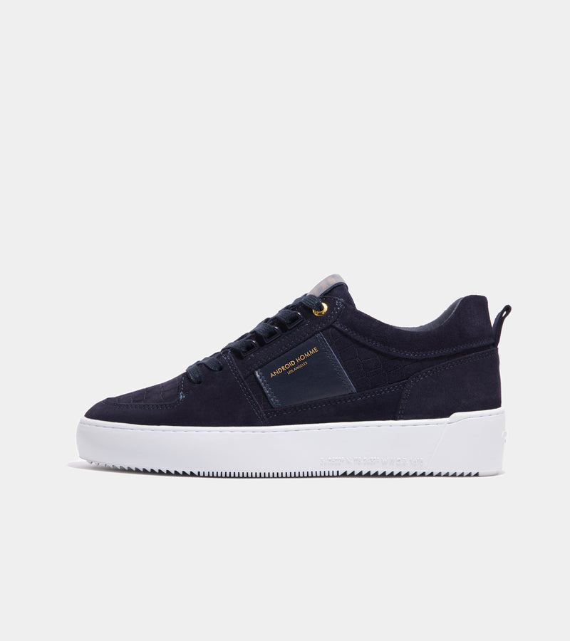 Android Homme Point Dume Low Navy Caiman Croc Emboss Suede AHP241-09