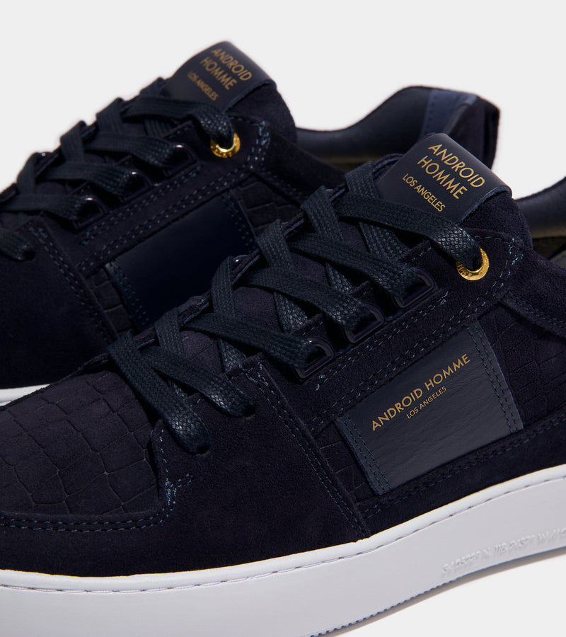 Android Homme Point Dume Low Navy Caiman Croc Emboss Suede AHP241-09