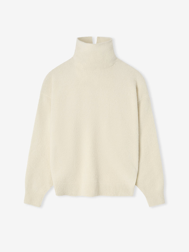 Wool Split High Neck Sweater