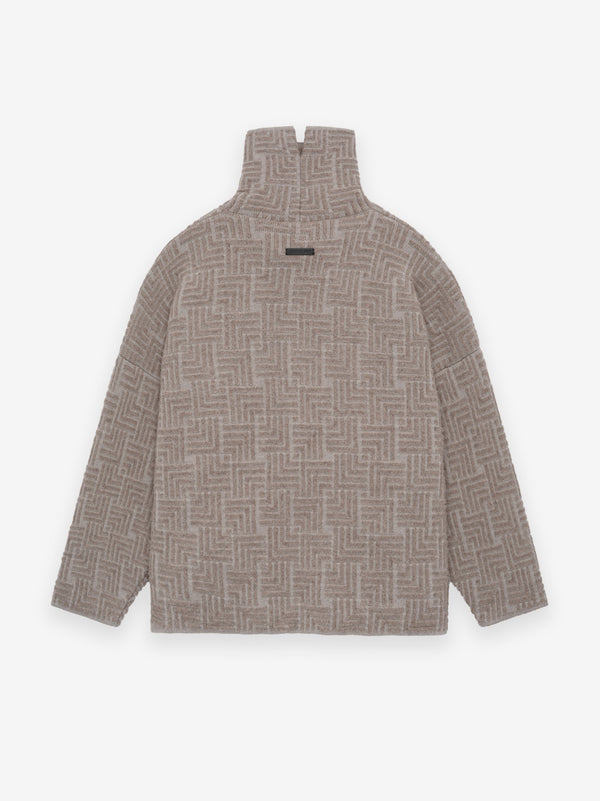 Wool Jacquard High Neck Sweater