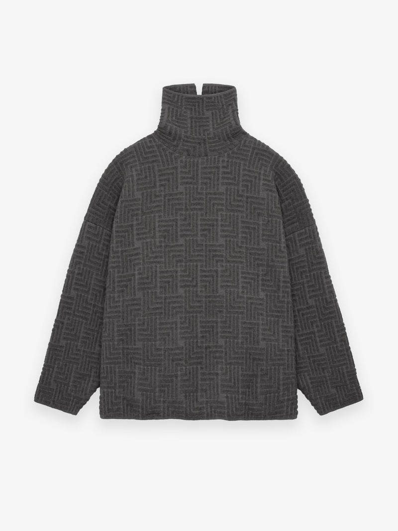 Wool Jacquard High Neck Sweater