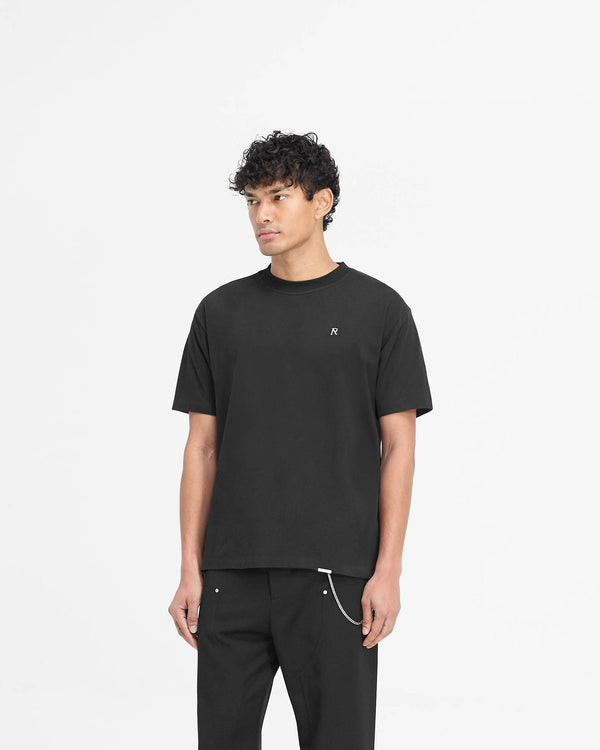 Metal Initial R T-Shirt - Jet Black