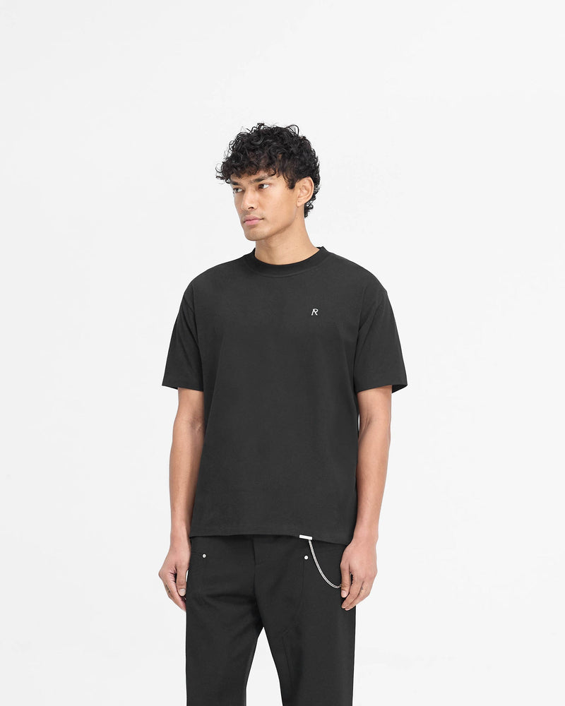 Metal Initial R T-Shirt - Jet Black
