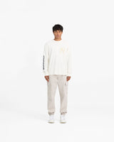 Masking Tape Initial Long Sleeve T-Shirt - Flat White