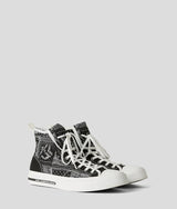 KARL LAGERFELD KLJ VULC BANDANA-PRINT HIGH-TOP SNEAKERS