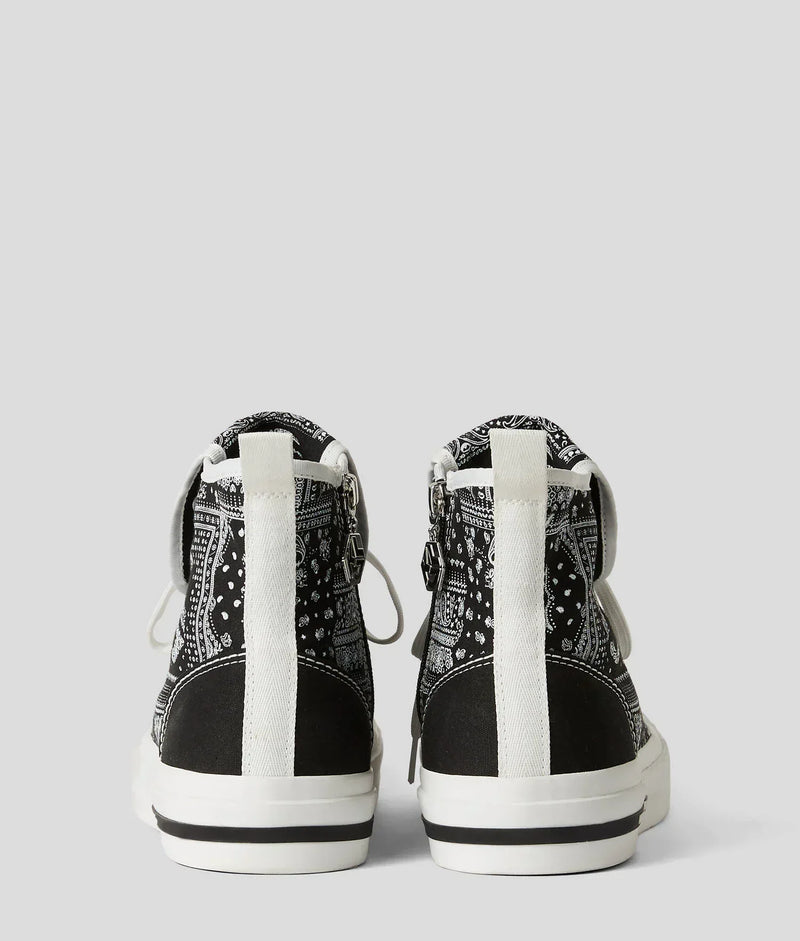 KARL LAGERFELD KLJ VULC BANDANA-PRINT HIGH-TOP SNEAKERS