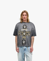 Represent X Guns N' Roses Cross T-Shirt - Stained Black