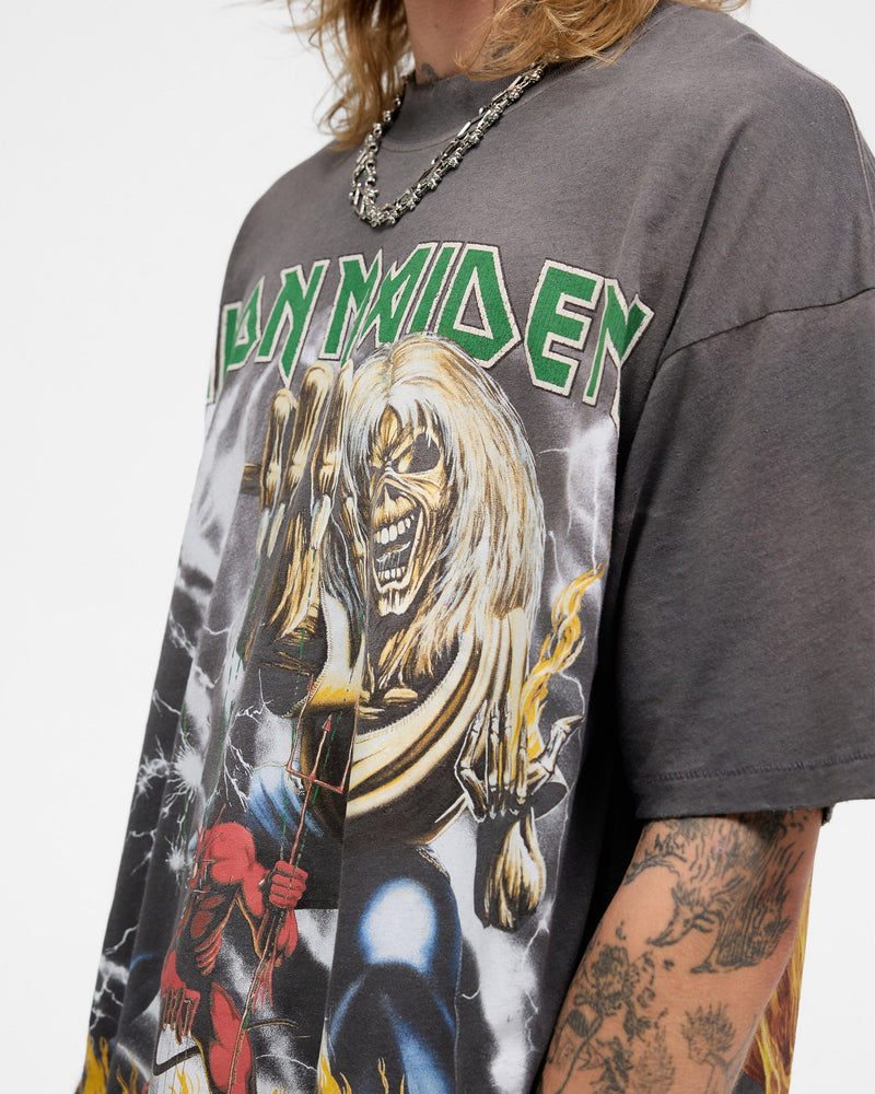 Represent X Iron Maiden Number Of Beast T-Shirt - Sunfade Grey