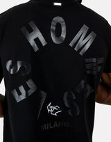 Les Hommes Arrow Back Print Black T-Shirt