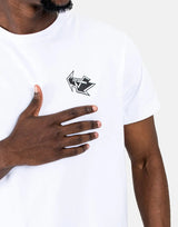 Les Hommes Arrow Back Print White T-Shirt