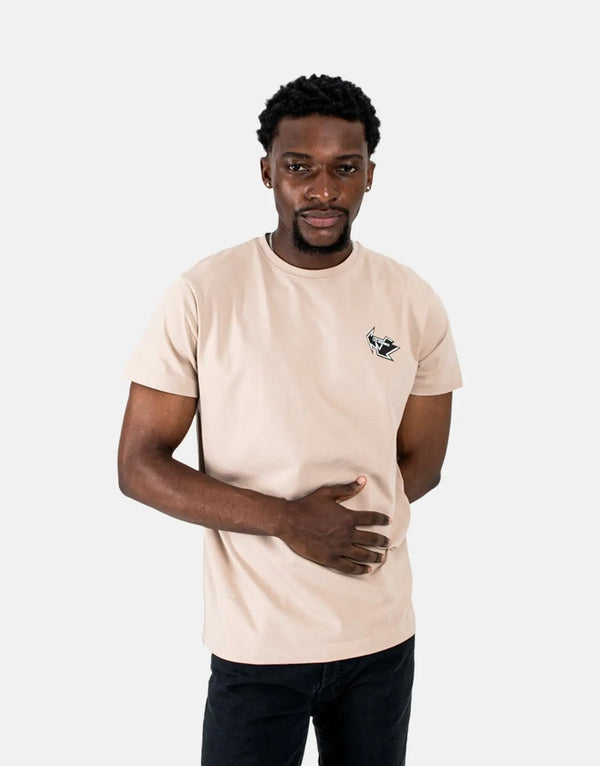 Les Hommes Arrow back Print Stone T-Shirt