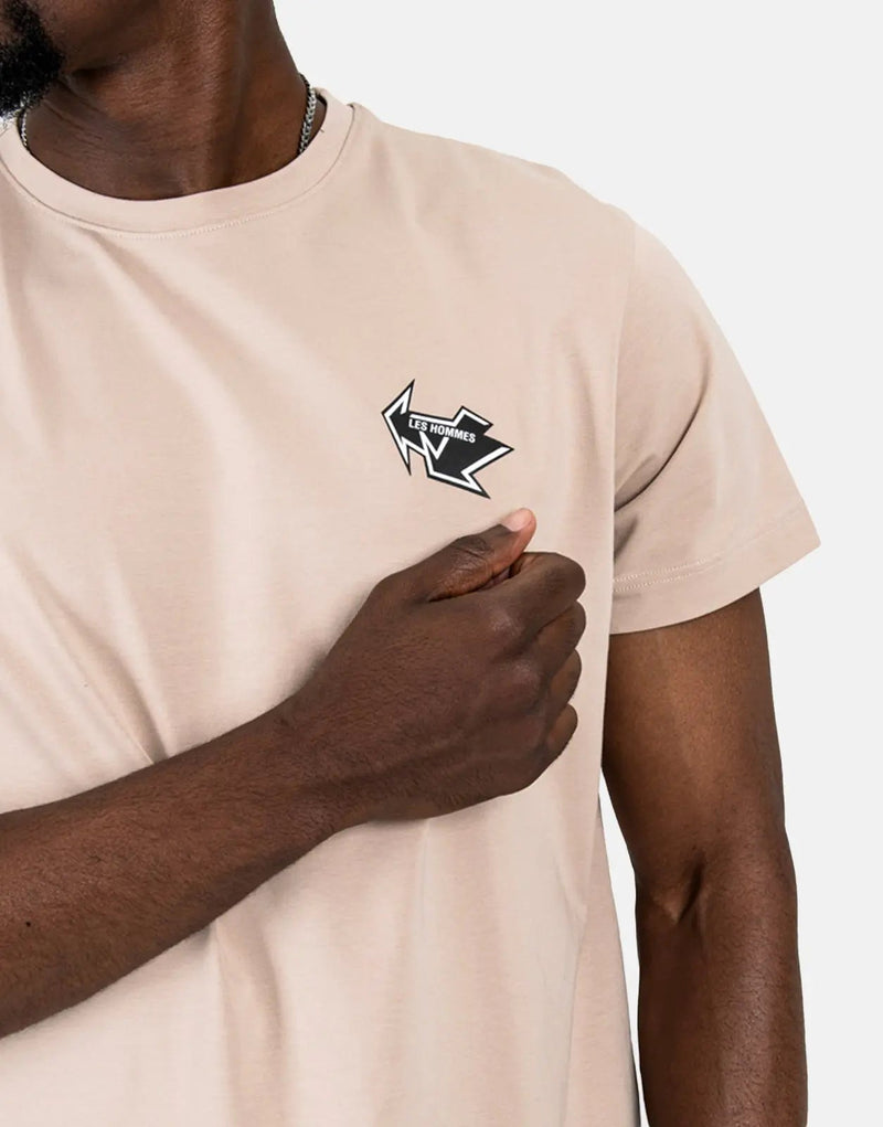 Les Hommes Arrow back Print Stone T-Shirt