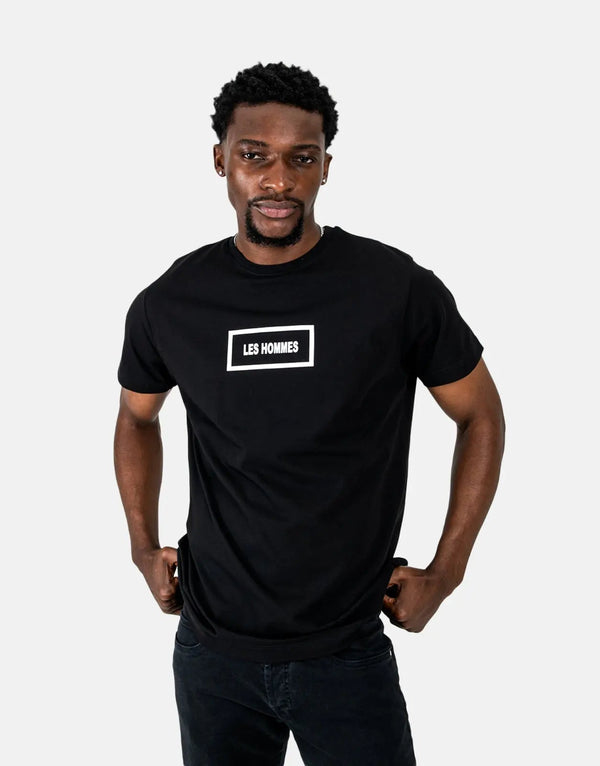 Les Hommes Box Print Black T-Shirt