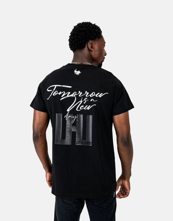 Les Hommes Box Print Black T-Shirt