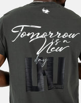 Les Hommes Box Print Mil Green T-Shirt