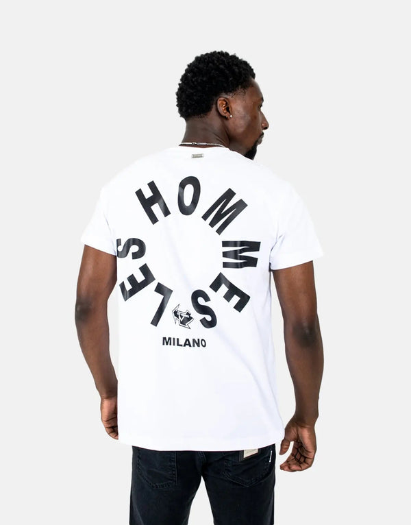 Les Hommes Box Print White T-Shirt