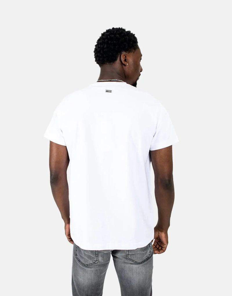 Les Hommes Centre Print White T-Shirt